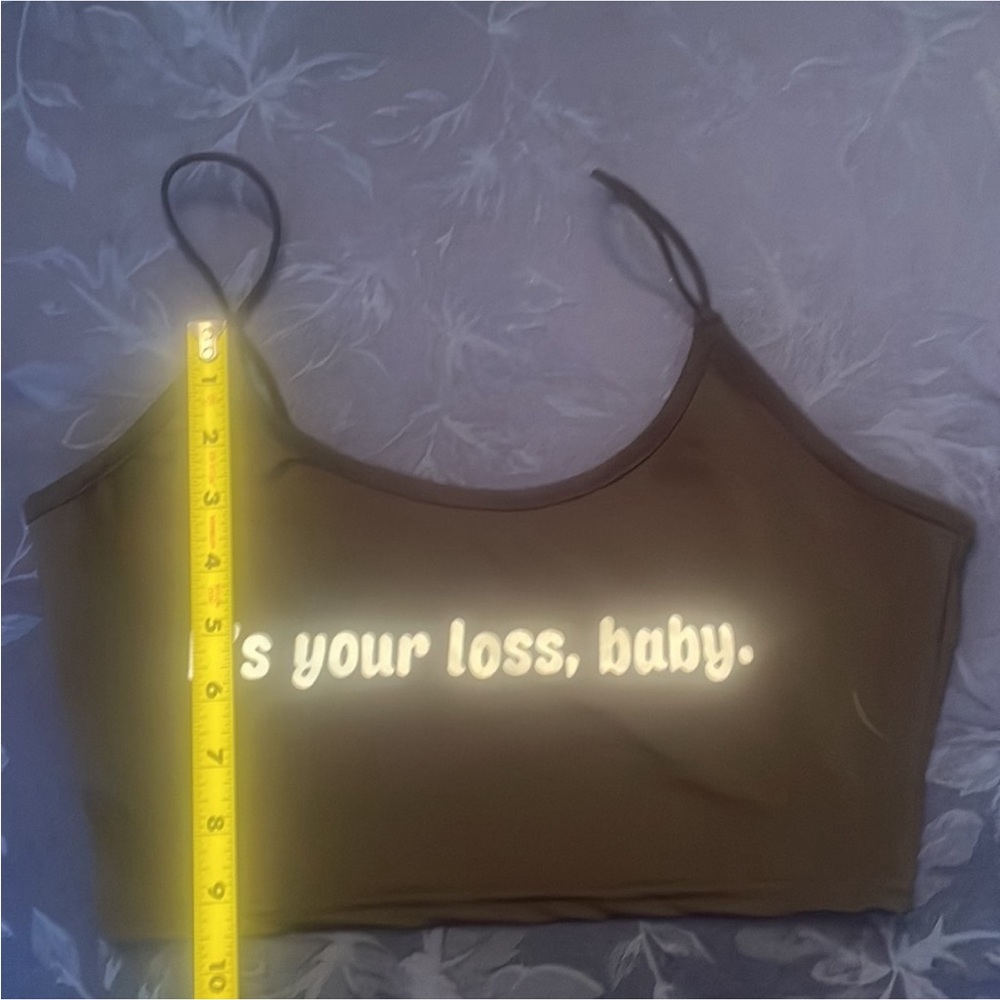 😆 Funny humor sexy crop top It’s Your Loss heartbreaker tank top black - Picture 5 of 6